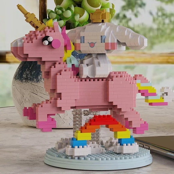 Sanrio Cinnamoroll Unicorn Rainbow Lego Nano Blocks 949 Pieces - Picture 3 of 7